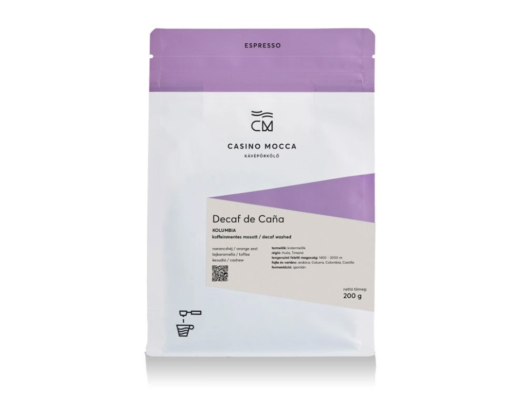 Decaf de Cana Colombia 200g Espresso, Casino Mocca kofi.sk